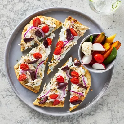 Shredded Souvlaki Chicken Flatbread