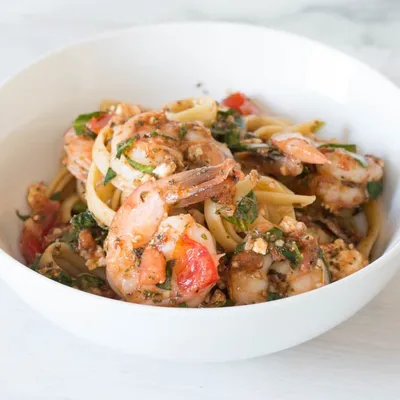 Shrimp & Feta Pasta Toss