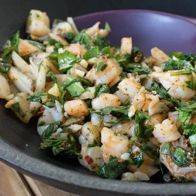 Shrimp and Spinach Filling for Gyoza