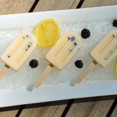 Lemony Blackberry Yogurt Pops