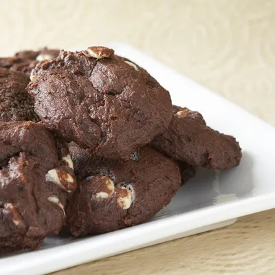 Soft Cocoa Cookies with White Belgian Chocolate