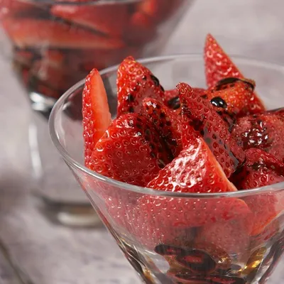 Strawberries with Summer Berry Balsamic Vinegar