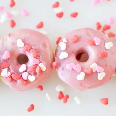 Strawberry Buttermilk Donuts for Valentine's
