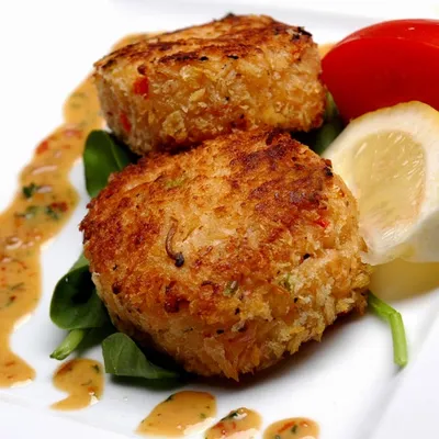 3 Onion Crab Cakes
