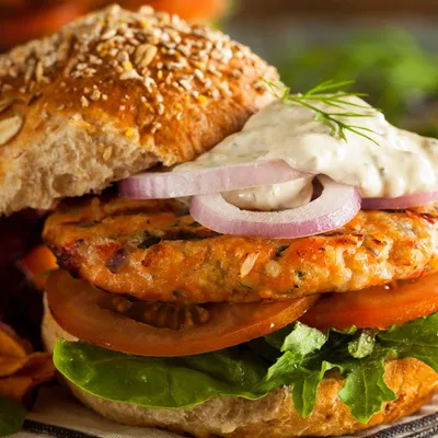 Sylvie’s Cornmeal-crusted Salmon Burgers