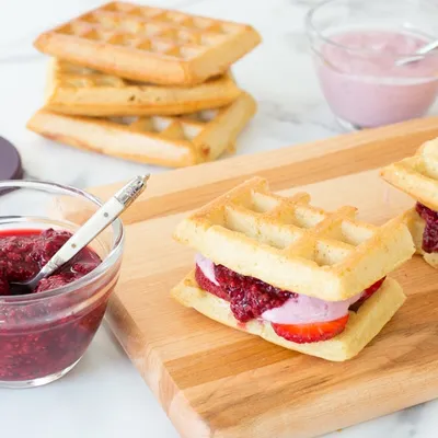 Waffle Fruit ‘n’ Jam Sammies