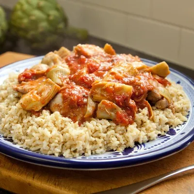 Wine-baked Chicken with Artichokes