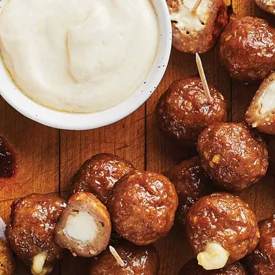 Cheese-Stuffed Mini Meatballs
