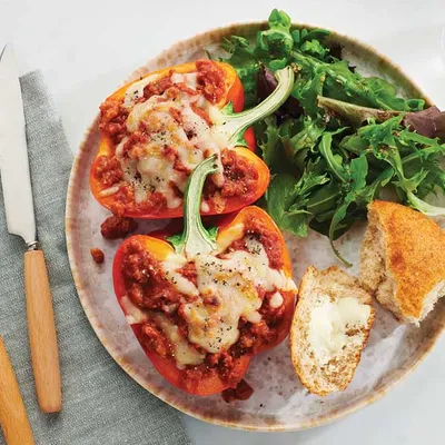 Easy Peasy Bolognese Stuffed Peppers