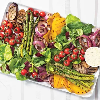 Giant Grilled Veggie Caesar Salad