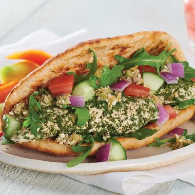 Lemon Dilly Chicken Pita Wraps