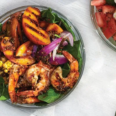 Peachy Shrimp Power Bowl