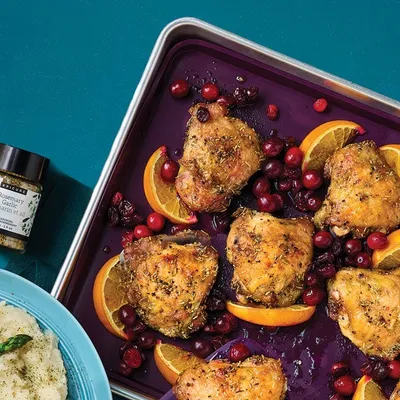 Sheet Pan Rosemary Garlic Cranberry Chicken