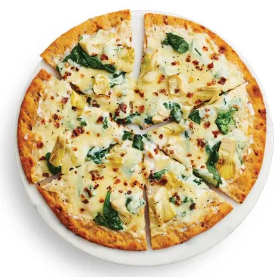 Spinach Artichoke Alfredo Pizza