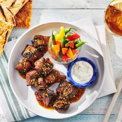 Teriyaki Beef & Mushroom Kebabs