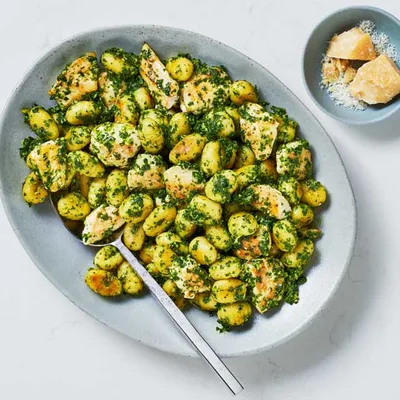 Toasted Gnocchi & Kale Pesto